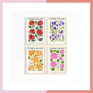 Cartes postales florales, 5 x 7 po. Cartes postales brillantes et épaisses | Impressions d'art murales et de bureau | Cartes postales botaniques | Vendu individuellement ou par lot de 4