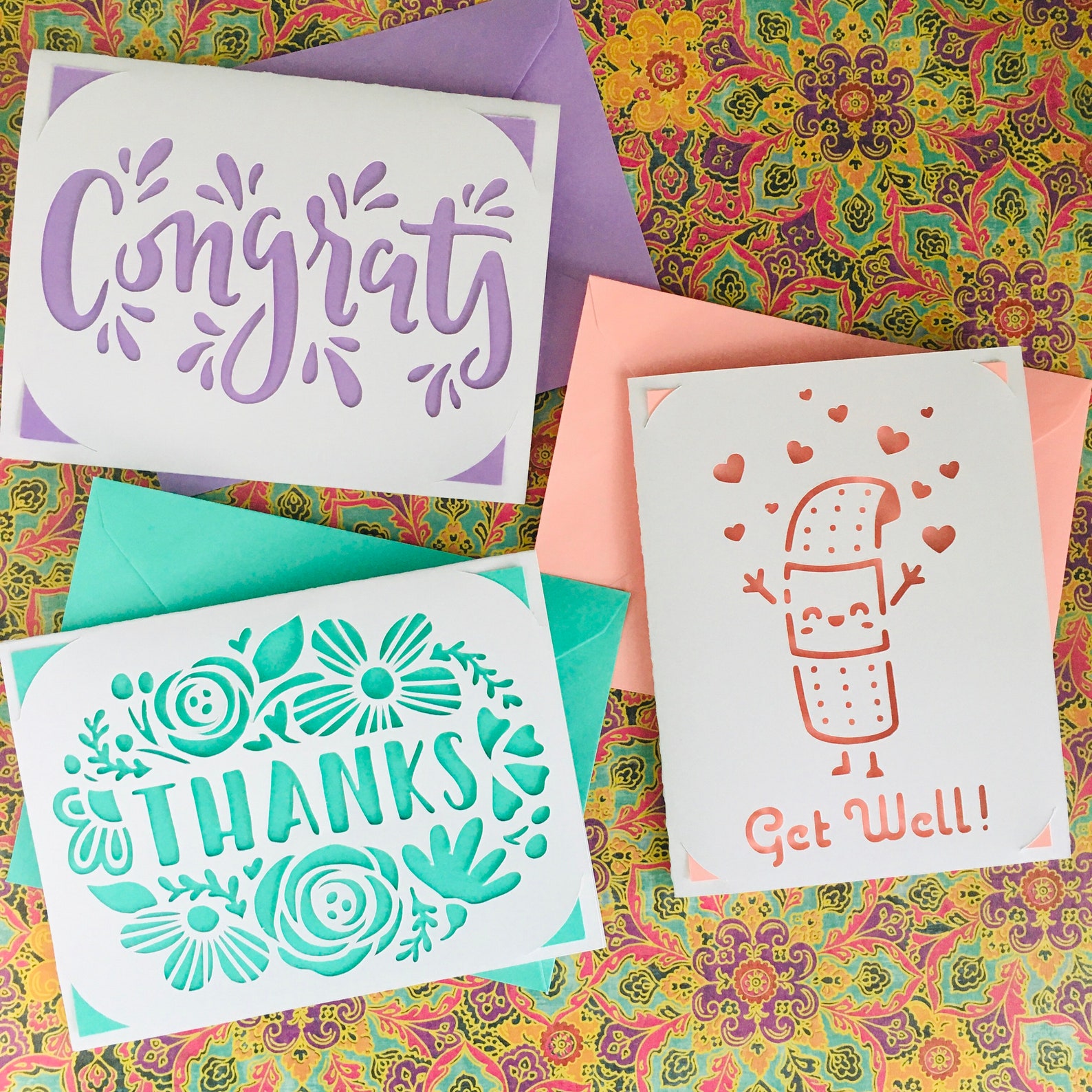 Small CutOut Greeting Cards with 10 Options 4x5.15 inches Etsy