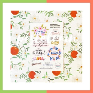 Stickers pour agenda de citations de printemps | Stickers motivants | Stickers décoratifs pour journaux | Feuille d'autocollants 4,5 x 6,75 pouces | Citations sur les autocollants