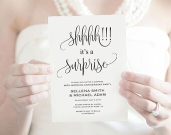 40th anniversary invitations etsy
