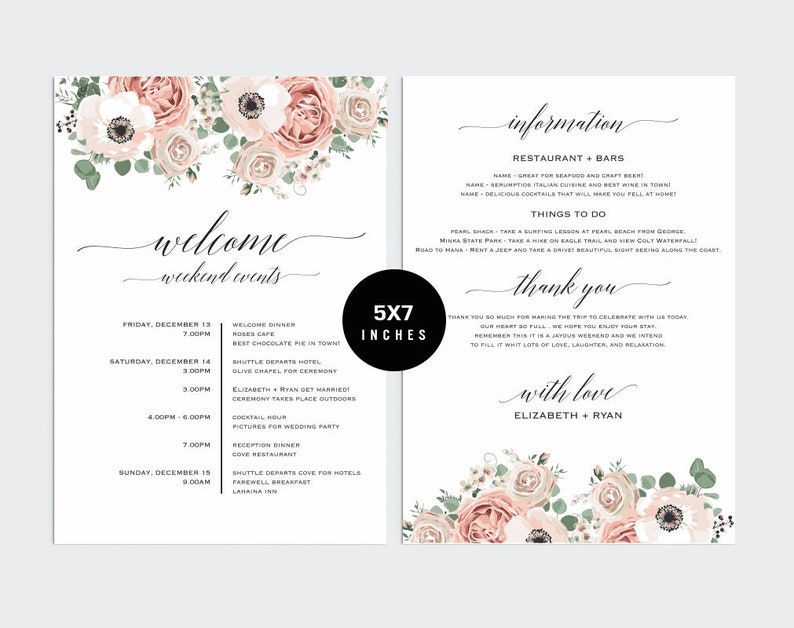 Wedding Party Itinerary Template from i.etsystatic.com
