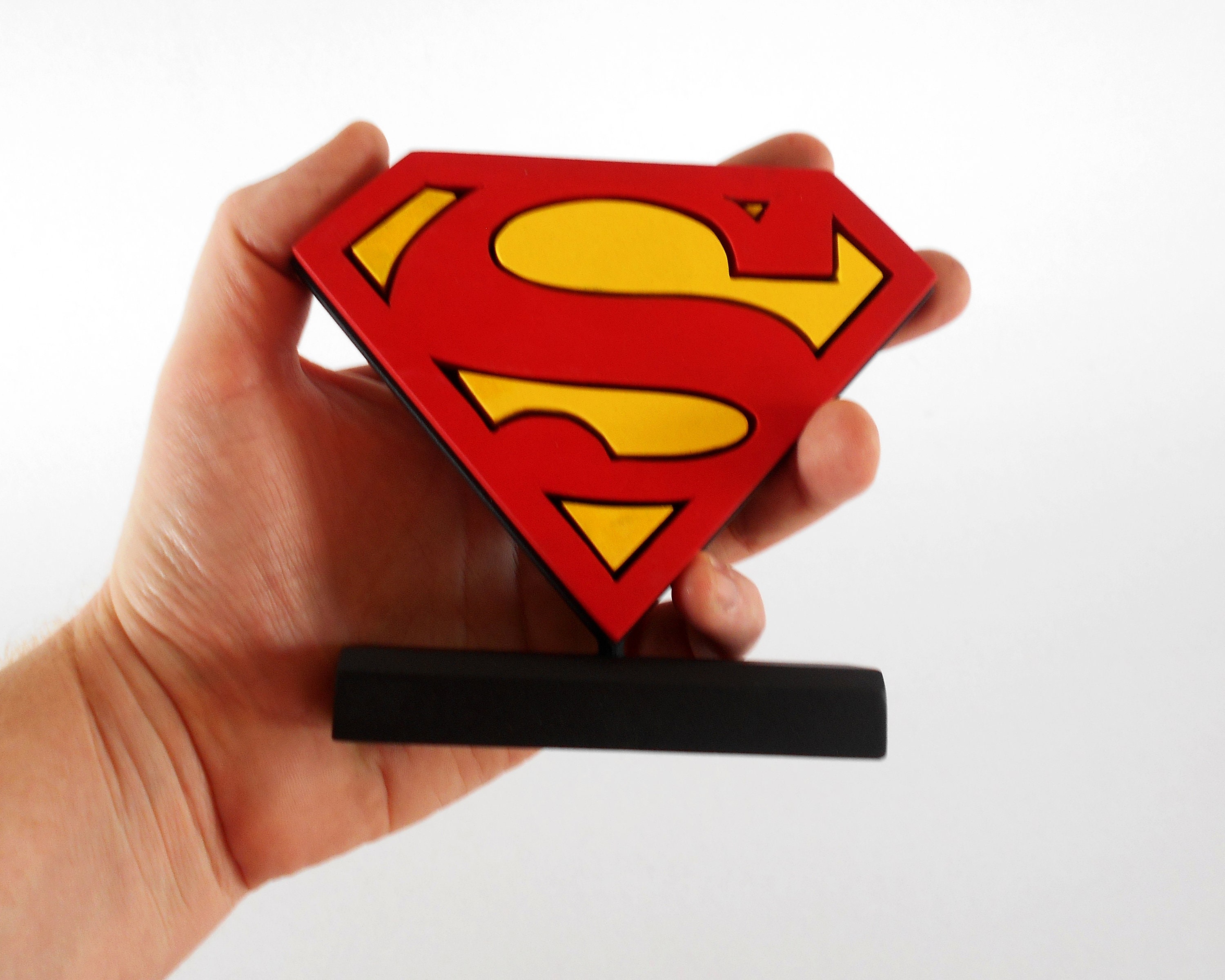 Wooden Superman 3D logo comic book shelf decoration/desk Etsy