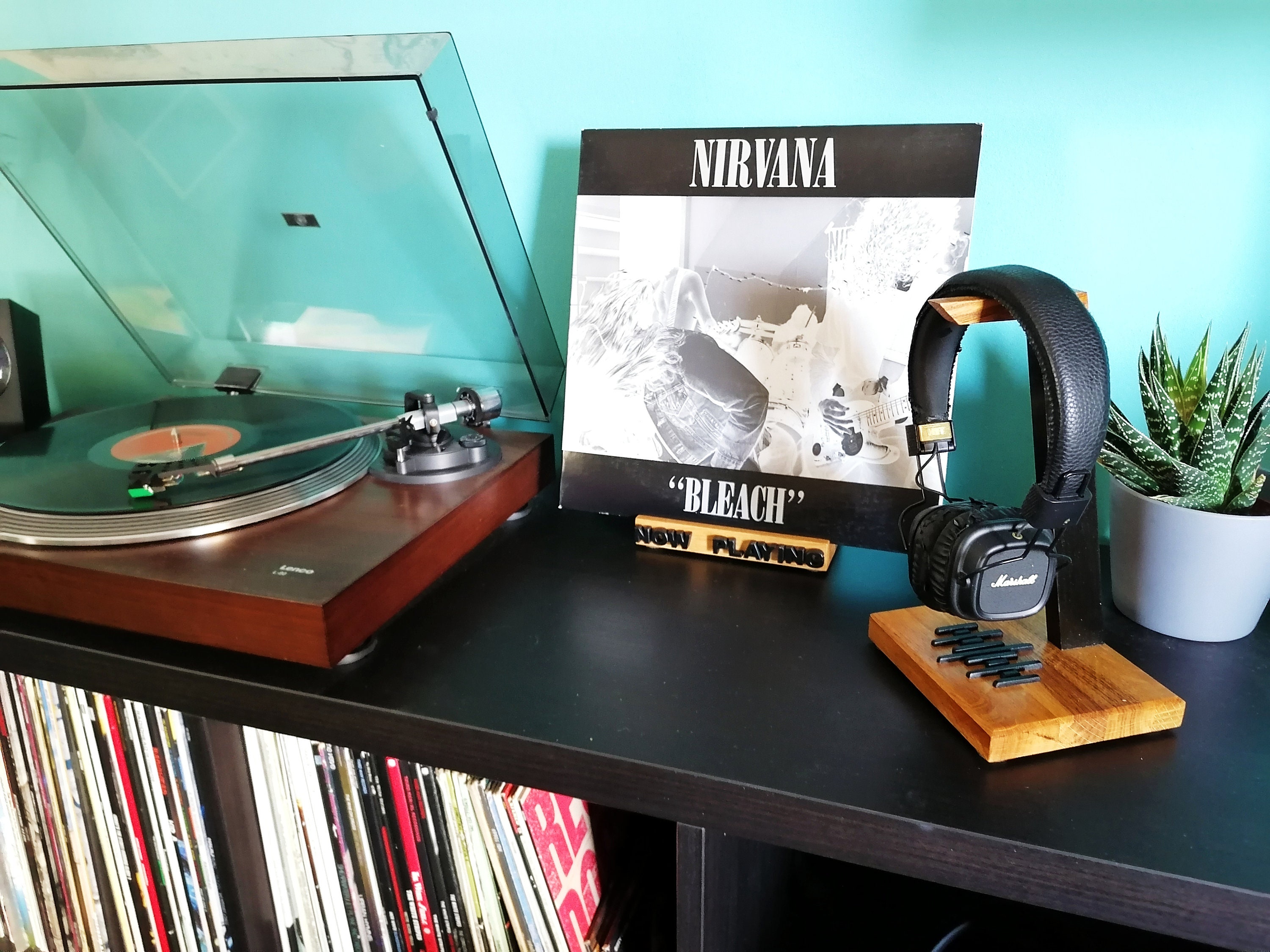 Wooden Now Playing Vinyl Record Stand. Handmade From Oak