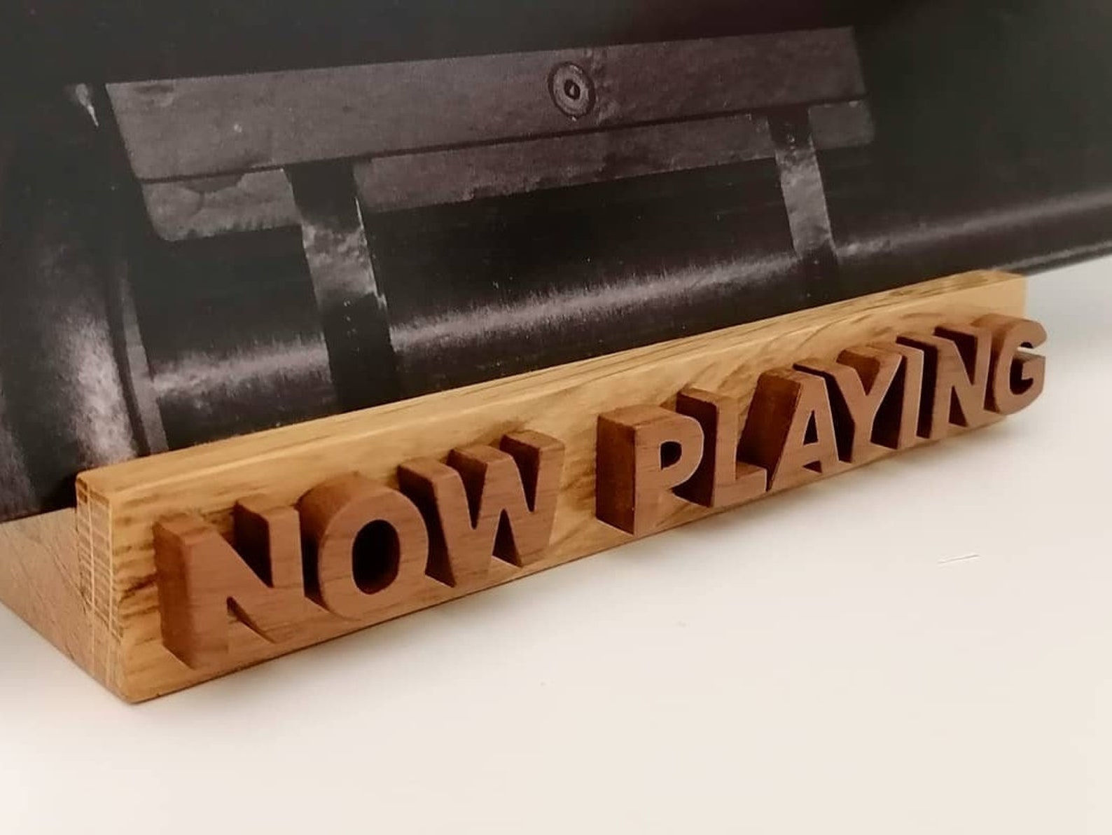 Wooden Now Playing Vinyl Record Stand. Handmade From Oak and - Etsy