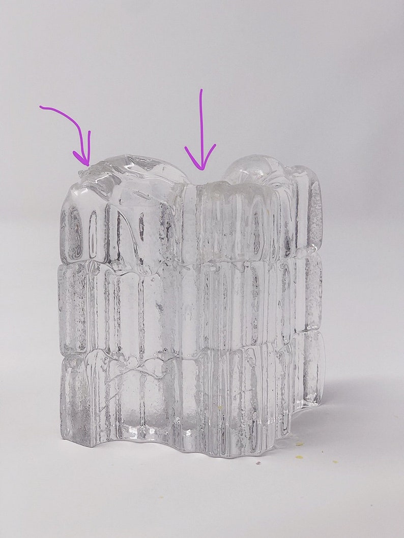 Vintage 70/'s Modernist Rosenthal Studio Linie Inca Crystal Ice Taper Candle Holders Set of 3