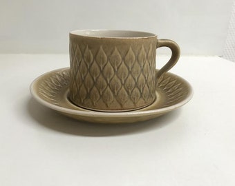 Quistgaard, Relief Stoneware Cup and Saucer - Danish Design Mid Century Modern