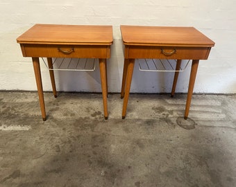 Mid-Century Danish beech Nightstands, Set of 2 (6169)