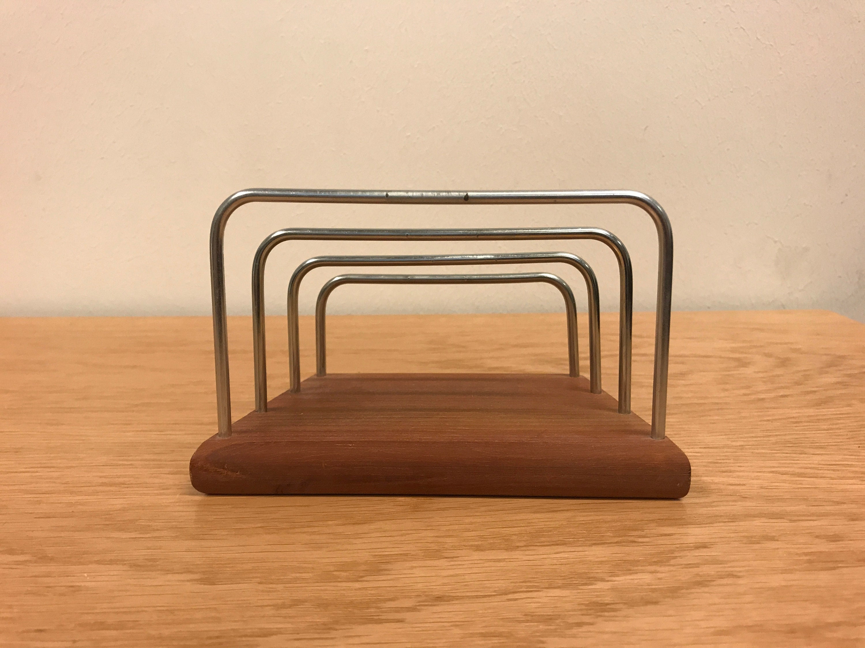 letter holder desk organiser Danish midcentury rosewood letter rack