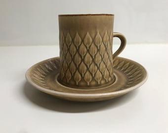 Quistgaard, Relief Stoneware Cup and Saucer - Danish Design Mid Century Modern