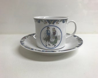 Coffee cup and saucer Rörstrand Jackie Lynd Swedish national costumes Gotland