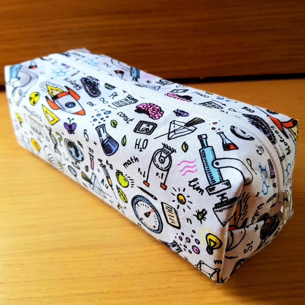 Science Pencil Case / Maths Pencil Case / Chemistry Pencil Case / Biology Pencil Case / Cosmetic Bag / Zipper Pouch / School Accessory