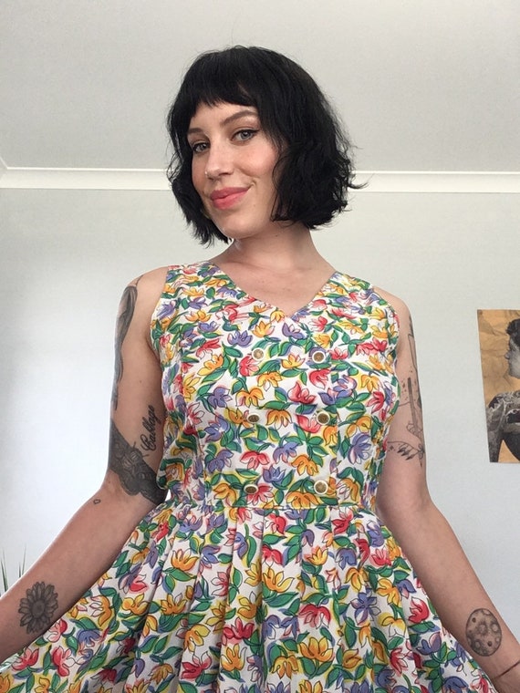 80s floral dress
