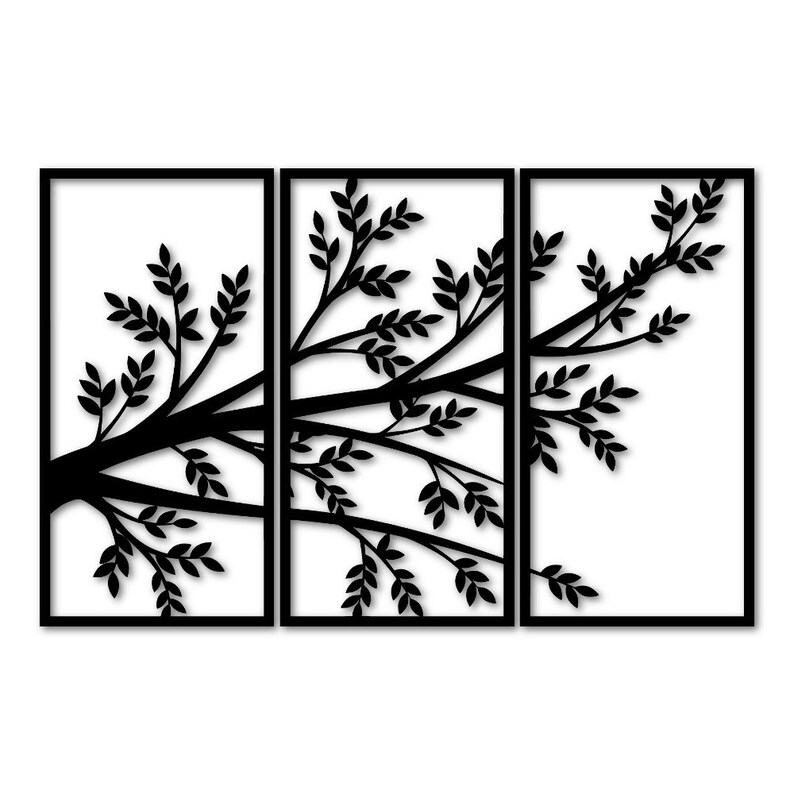 Metal Wall Art 3 Pieces Branch Tree Home Decor Hanging | Etsy