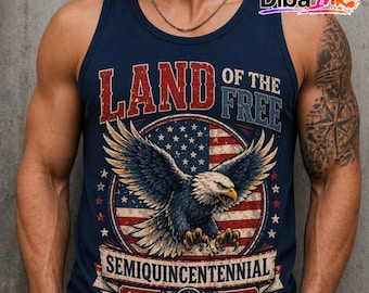 USA 250 Bella Canvas 3480 Tank Top, Patriotic Eagle Shirt, 1776–2026 America Tank, 4th of July Outfit, Gift for Him