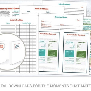 LDS Ministering Interview & Relief Society Binder - digital download - Ministering LDS Printable Relief Society Printables - minimal