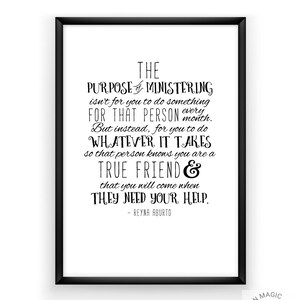 11X14 Ministering Do What It Takes - LDS Relief Society lesson printable handout, lds art; Quote Print Ministering Handout image 2