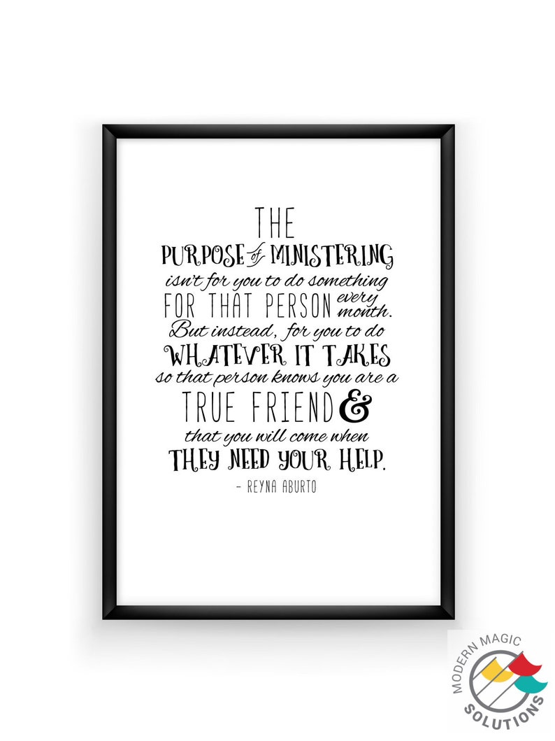 11X14 Ministering Do What It Takes - LDS Relief Society lesson printable handout, lds art; Quote Print Ministering Handout image 2