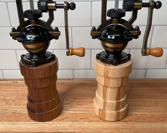 woodturning project kit for antique hand crank pepper grinder mechanism