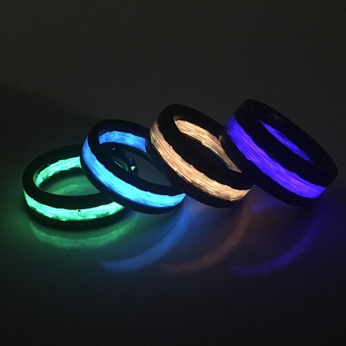 Carbon Fiber Glow Ring Etsy