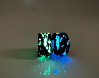 Glow In The Dark Carbon Fiber EDC Bead Green or Blue