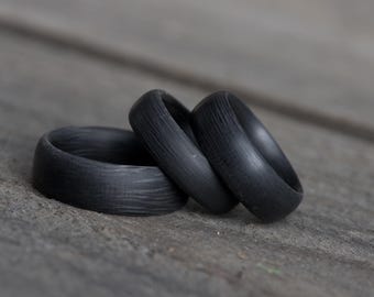 Matte Finish Carbon Fiber Ring Size 9 1/2 Size 6 1/2