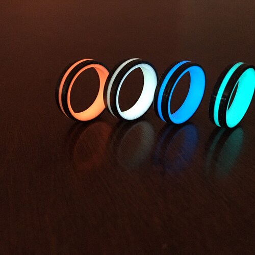 Carbon Fiber Glow Ring Etsy