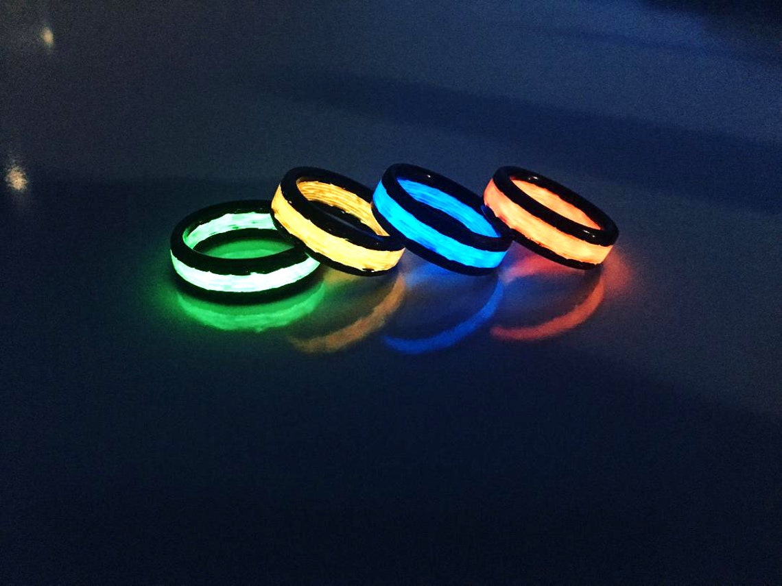 Carbon Fiber Glow Ring Etsy