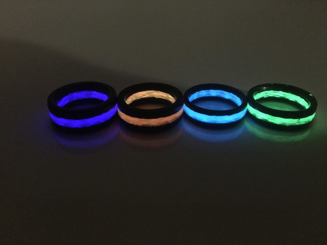 Carbon Fiber Glow Ring Etsy