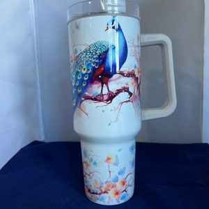 Peacock 40oz Sublimated Stainless Steel Tumbler Cup