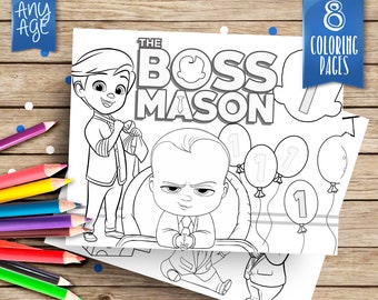 Boss Baby Personalized Coloring Pages 8 Printable Printables Party Games COP019 B1
