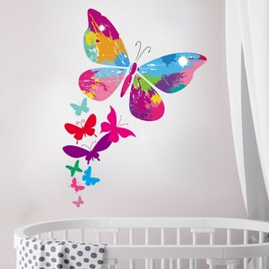 Butterflies Baby Girls Room Wall Decals - Beautiful Butterfly Decal - Butterfly Nursery Decor - Watercolor Butterfly - Vinyl Sticker R34