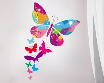 Butterflies Baby Girls Room Wall Decals - Beautiful Butterfly Decal - Butterfly Nursery Decor - Watercolor Butterfly - Vinyl Sticker R34