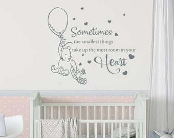 Classic Winnie the Pooh Sometimes the Smallest Things Quote Kids Room Wall  Decal Winnie for Nursery Stickers Kids Room Decor R33 - Etsy