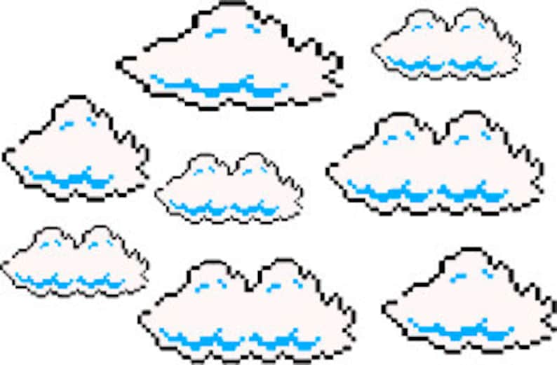 Clouds Wall Decals Super Mario Cloud Wall Decal Set of 8 | Etsy