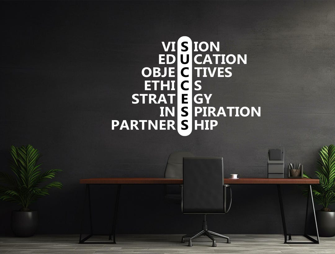 Success Office Wall Decal, Vinyl Wall Quote, Business Office Wall Art ...