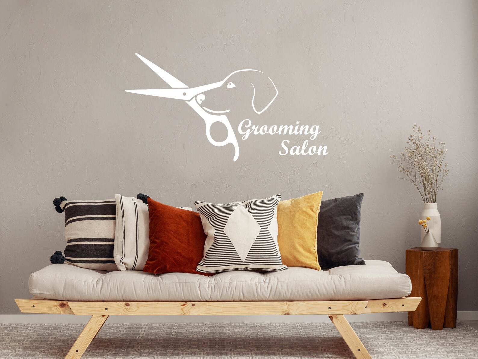 Grooming Salon Wall Decals. Dog Decal. Scissors Vinyl Sticker. Etsy