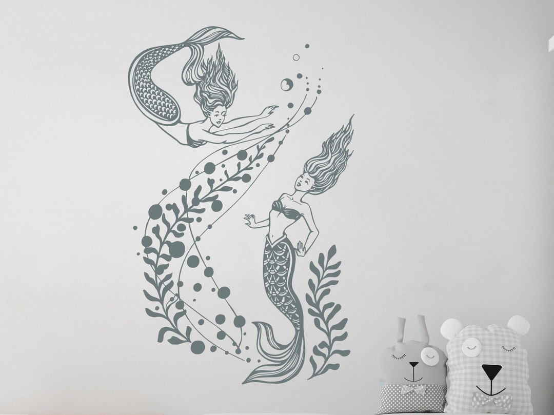 Nautical Nursery Wall Decals. Mermaid Nursery Decor. Mermaid - Etsy