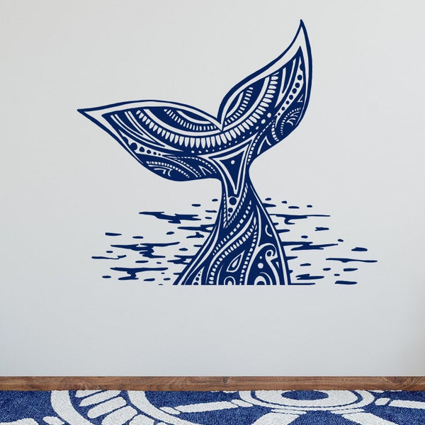 40% de descuento en vinilos náuticos para habitación infantil. Vinilo de cola de ballena. Vinilos para habitación infantil. Decoración infantil. Vinilo de ballena. Decoración de pared de animales. R19