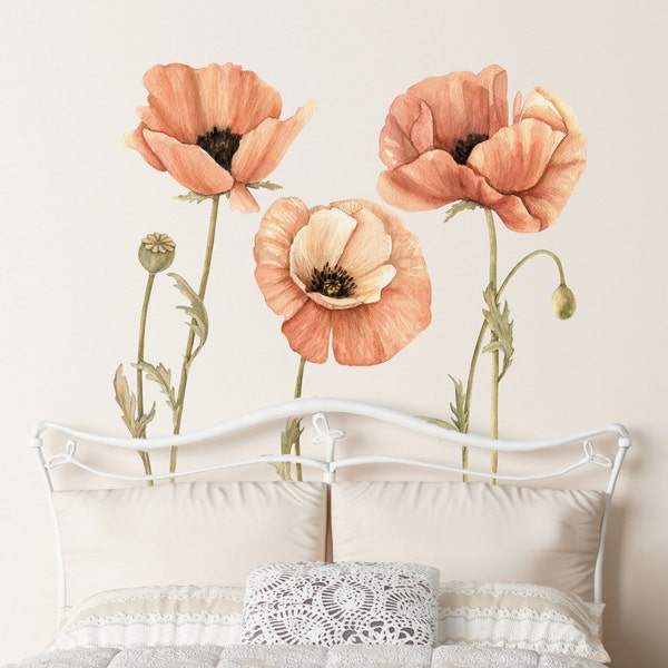 Poppy Wall Decal Etsy