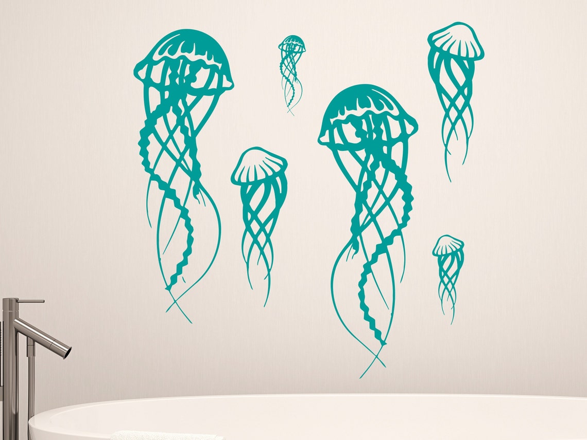 Jellyfish Bathroom Decal / Jellyfish Wall Decor / Jellyfish Etsy