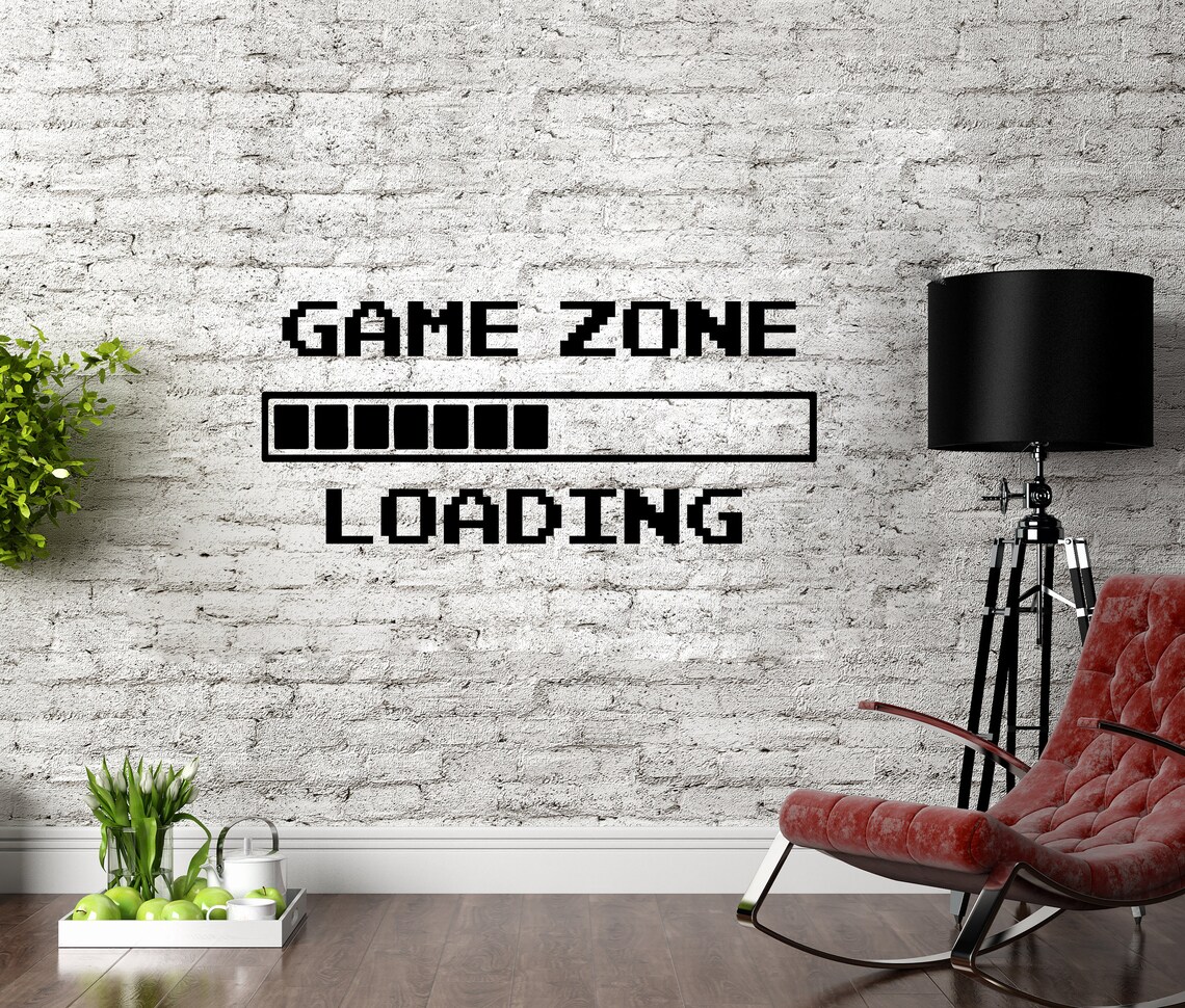 Game Zone Loading Wall Decal. Video Game Wall Decal. Playroom Etsy