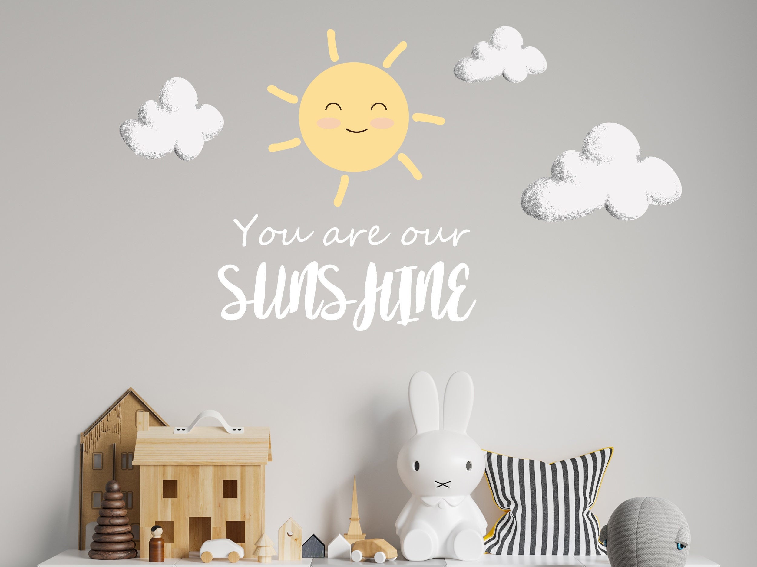 You Are My Sunshine Decal - Quote for Kids Room Wall Art - Sun Crib ...
