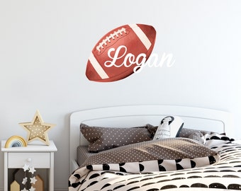 Boys Custom Name Wall Decal. American Football Wall Decals. American Football Wall Decor. Nursery Stickers. Sports Theme Boys Room R144