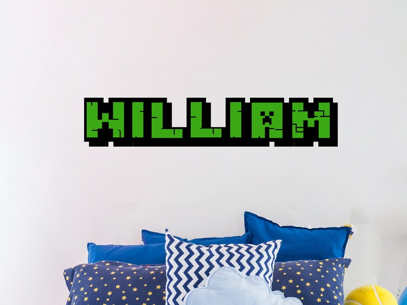 Gamer Name Wall Decal Gaming Personalized Name Wall Sticker Etsy
