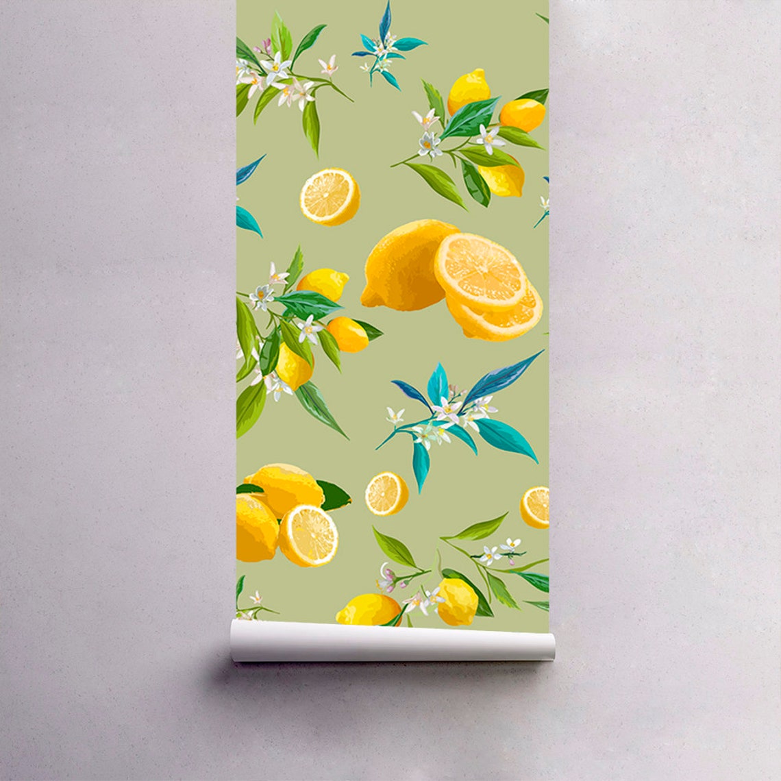 Lemon Wallpaper Peel and Stick Wallpaper for Walls Kitchen | Etsy