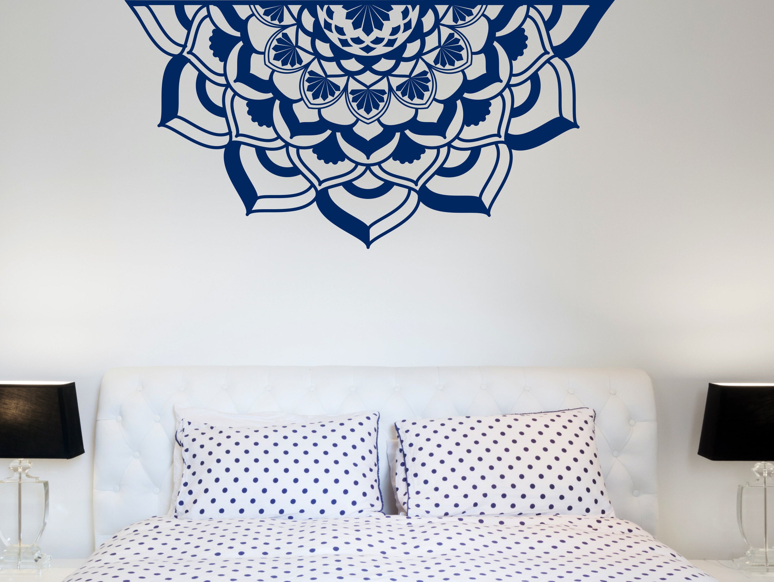 Half Mandala Wall Decal / Mandala Decals / Headboard Vinyl Etsy