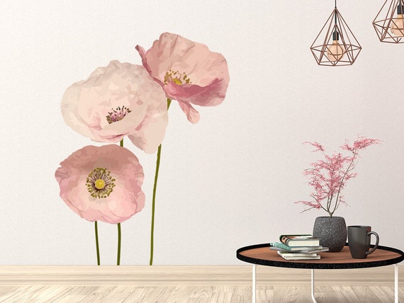 Poppy Anemone Flowers Wall Sticker Girls Nursery Decor - Poppy Flower Wall Decals Poppy Anemone Flowers Wall Sticker Girls Nursery Decor - Poppy Flower Wall Decals