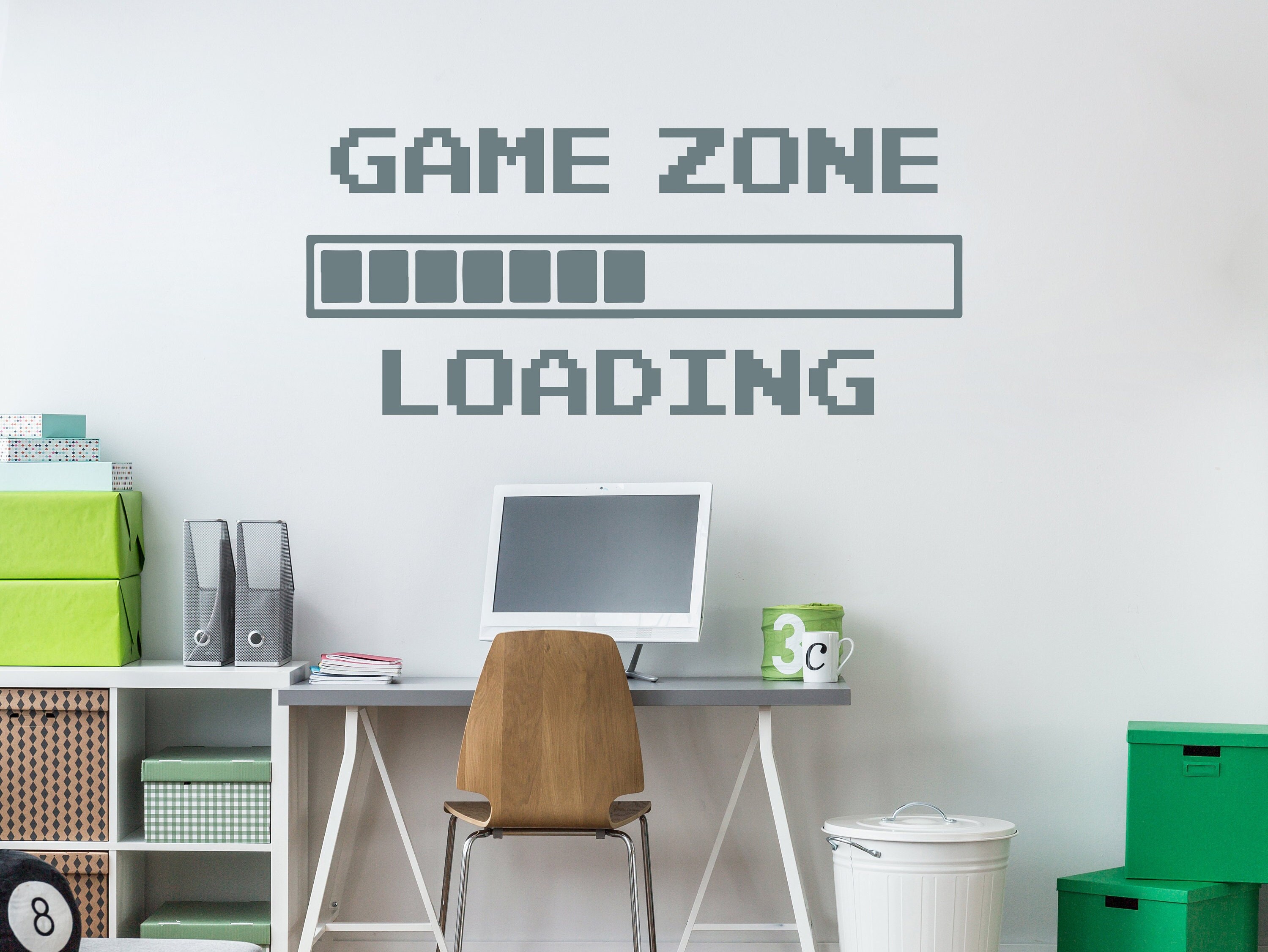 Game Zone Loading Wall Decal. Video Game Wall Decal. Playroom Etsy