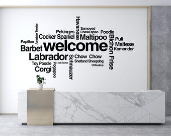 Adesivo de parede para salão de estética animal, decoração para salão de estética animal, placa para salão de estética animal, adesivo de parede para tosa de cães, adesivo de vinil para parede