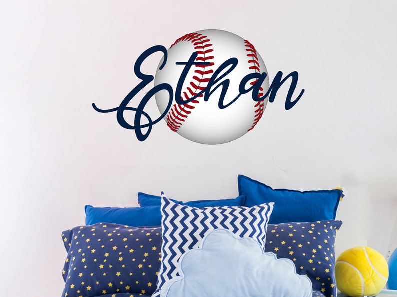 Nombre personalizado Calcomanía de pared de béisbol. | Etsy